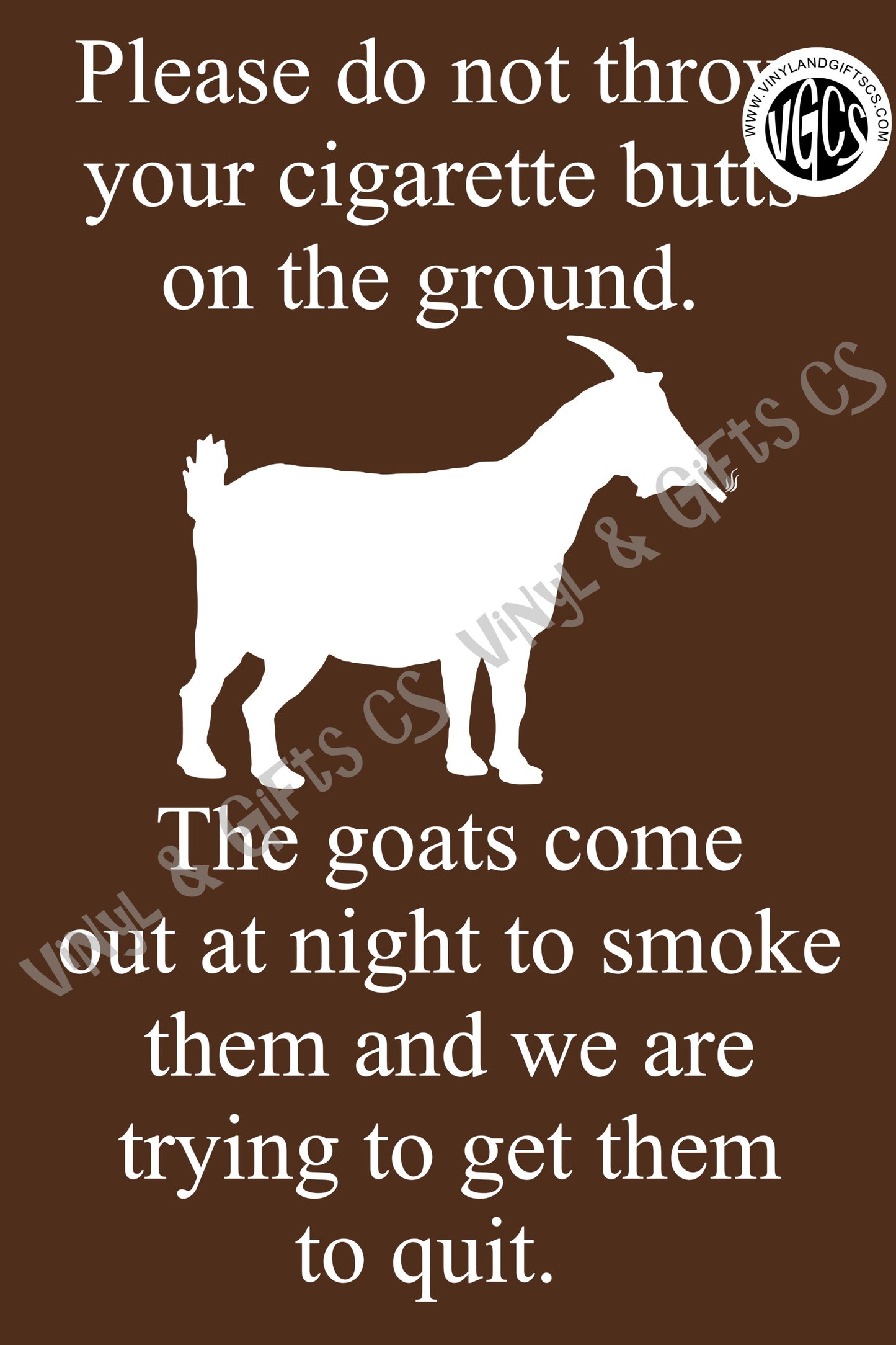 Smoking Chicken Deer Duck Goats Sign